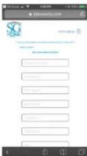 Mobile app interface screenshot showing a login form with input fields and a 'Microsoft.com' logo