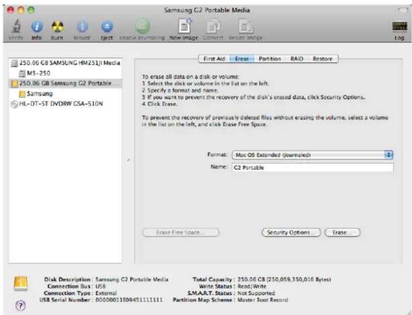 SAMSUNG HX-MU040DC - Following describes formatting in Mac OS X: - 1