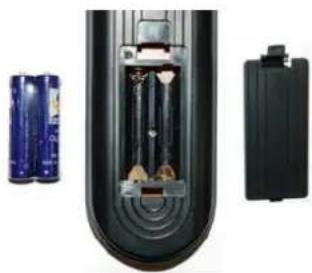 Sceptre X460BV-FHD - Installing Batteries to the Remote Control - 1