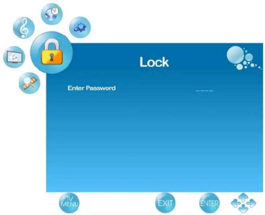 Lock Enter Password TV MENU EXIT ENTER