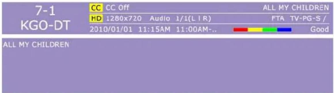 7-1 KGO-DT CC CC Off HD 1280x720 Audio 1/1(L | R) 2010/01/01 11:15AM 11:00AM-.. ALL MY CHILDREN ALL MY CHILDREN ALL MY CHILDREN ALL MY CHILDREN