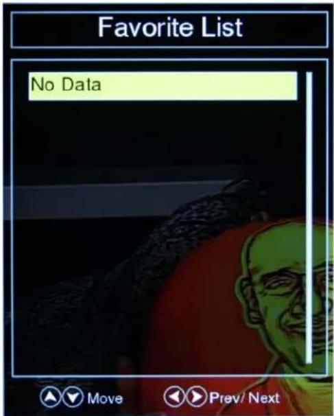 Favorite List No Data Move Prev/ Next
