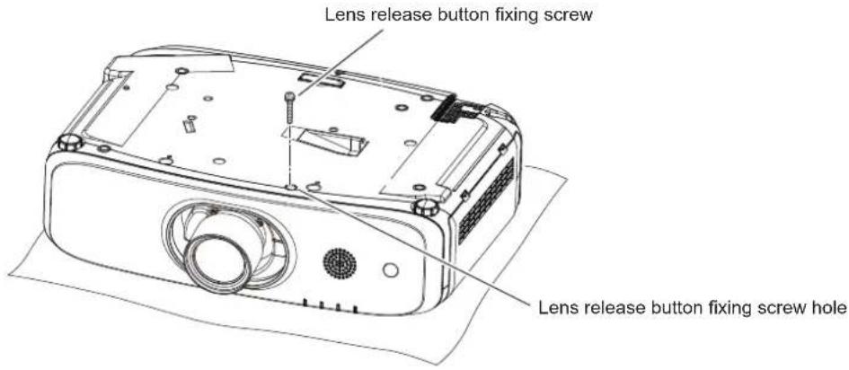 Lens release button fixing screw Lens release button fixing screw hole
