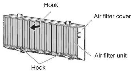 Hook Air filter cover Air filter unit Hook