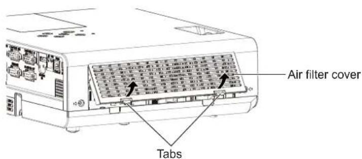 Air filter cover Tabs