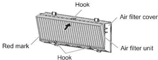 Hook Air filter cover Red mark Hook Air filter unit
