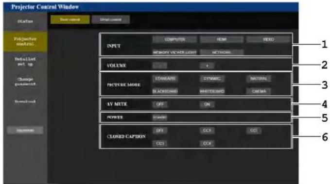 Projector Control Window Status Start name Signal common Projector control Installed set up Change guanant Closed-up Status INPUT COMPUTER HOW READ MEMORY VIEW LIGHT NETWORK VOLUME • PICTURE MORE STANDARD DYNAMIC NATURAL BLACKHEAD WHITEHEAD CAPSIA AV MUTE OFF ON POWER STANDARD CLOSED CAPTION OFF OFF OFF OFF