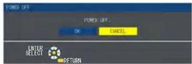 POWER SHIFT OK CANCEL ENTER SELECT RETURN
