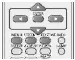 ENTER MENU SCREEN KEYSTONE INFO. FREEZE AV MUTE P-TIMER LAMP IMAGE