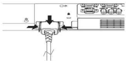 Diagram showing a device with labeled ports and directional arrows indicating flow or movement, possibly for electrical or signal processing.