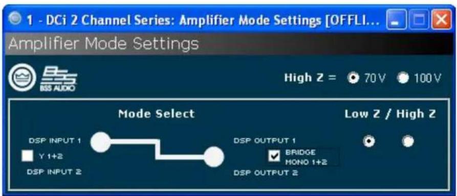 CROWN DriveCore Install DCi 2|2400N - Bridge Mode (16Ω, 8Ω, or 4Ω) Output Operation - 2