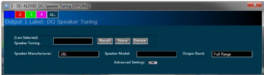 CROWN DriveCore Install DCi 4|1250DA - Speaker Tuning Panel - 1