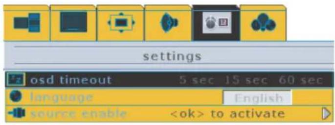 OPTOMA PD50A - SETTINGS - 1