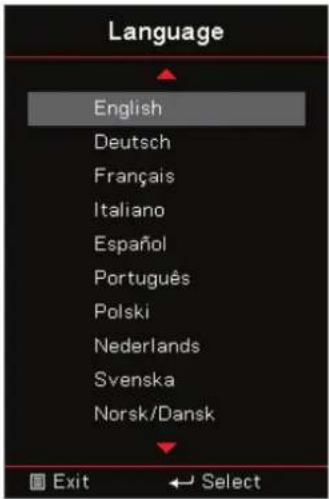 Language English Deutsch Français Italiano Español Português Polski Nederlands Svenska Norsk/Dansk Exit ← Select