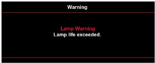 Warning Lamp Warning Lamp life exceeded.