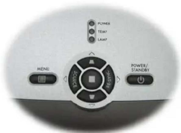 POWER TEMP LAMP MENU SOURCE BEASTING POWER/ STANDBY