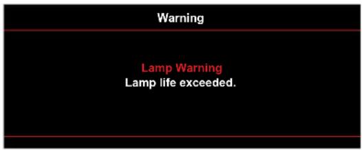 Warning Lamp Warning Lamp life exceeded.