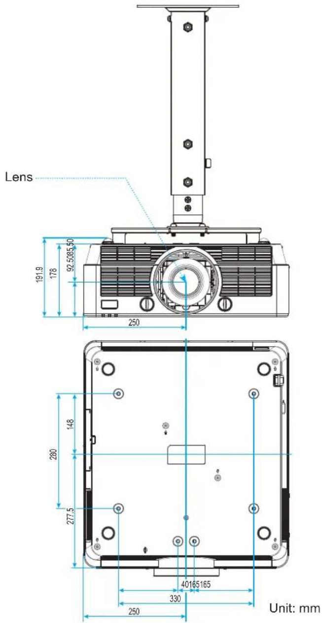 Lens 191.9 178 92.5085 50 250 280 148 277.5 40165165 330 250 Unit: mm