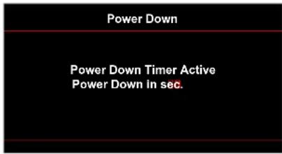 Power Down Power Down Timer Active Power Down in sec.