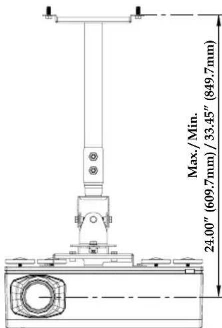 Max./Min. 24.00" (609.7mm) / 33.45" (849.7mm)