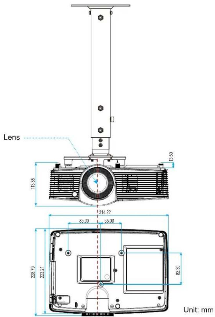Lens 113.85 13.50 314.22 85.00 55.00 228.79 223.21 82.30 Unit: mm