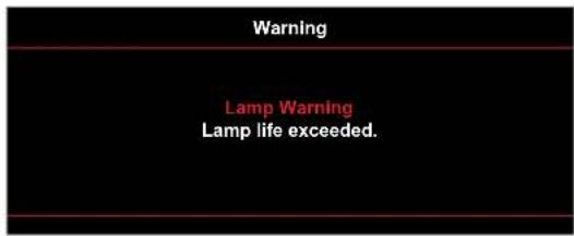 Warning Lamp Warning Lamp life exceeded.