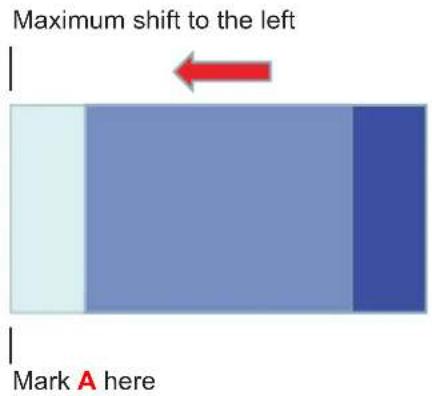 Maximum shift to the left Mark A here