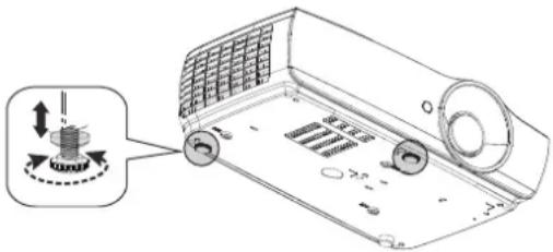 OPTOMA W460ED - Adjusting the Projector's Height - 1