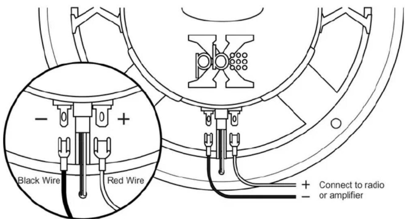 Black Wire Red Wire Connect to radio or amplifier