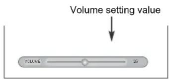 Volume setting value VOLUME 20