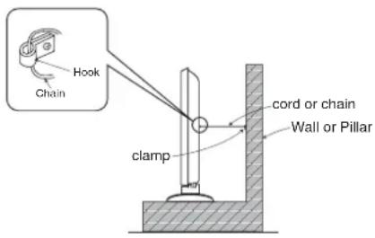 Hook Chain clamp cord or chain Wall or Pillar