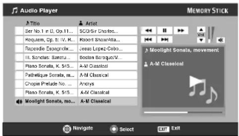 Audio Player Title Artist Ser No.1 in D, Op.11... SCO/Sir Charles... Roquiem, Op. 5: IV, R... Robert Show/Alta... Rapoeble Escegnole... Jesus Lopez-Cobo... Ill. Sandoa, Sanota... Boston Baroguo/V... Plano Sonata, K. 545... A-M Classical Pathétique Sonata, m... A-M Classical Chopin Prelude No... Andrys Plano Sonata, K. 545... A-M Classical Moolight Sonata, mo... A-M Classical Moolight Sonata, movement A-M Classical Navigate Select Exit Exit