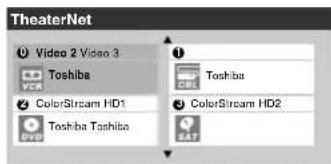 TheaterNet Video 2 Video 3 Toshiba ColorStream HD1 Toshiba Toshiba ColorStream HD2 DVD