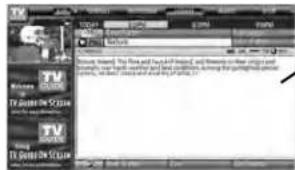 Screenshot of a media player interface with multiple video thumbnails and menu options