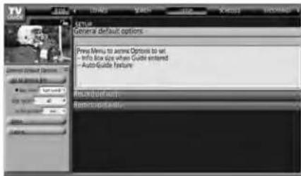 General default options Press Menu to account Options to set info by size when Guide entered Auto Guide feature Create Default Remove Default