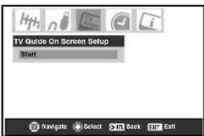 TV Guide On Screen Setup Start