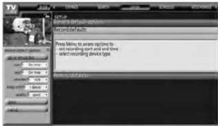 TV AVERAGE File Edit View Tools Help Window Help Edit Up Browse default options... Recorded full Press Menu to aware options to set recording start and end time -select recording device type Name: Cipid Auto