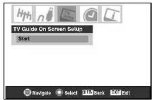 TV Guide On Screen Setup Start