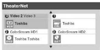 TheaterNet Video 2 Video 3 Toshiba ColorStream HD1 Toshiba Toshiba Toshiba ColorStream HD2