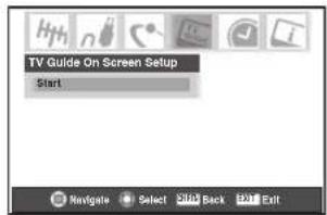 TV Guide On Screen Setup Start