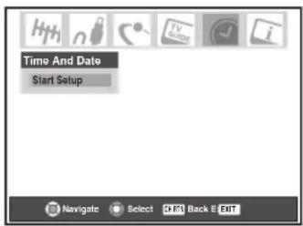 Time And Date Start Setup Navigate Select Back E EXIT