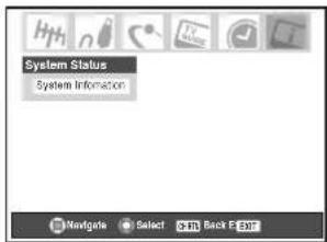 System Status System Information Navigate Select Back F: 2017