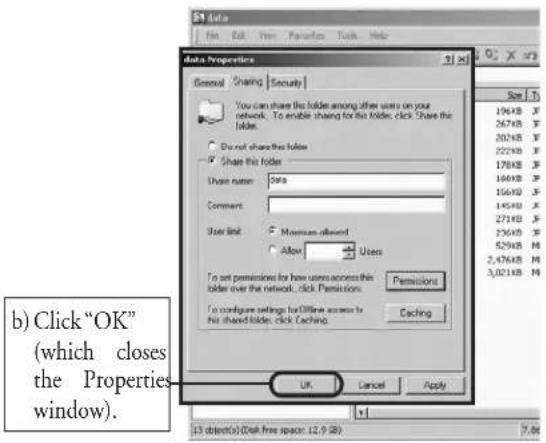 b) Click "OK" (which closes the Properties window).