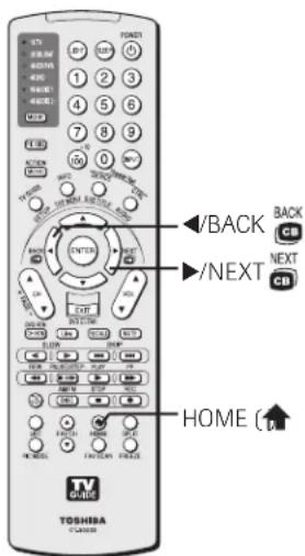 TOSHIBA HOME (↑) BACK NEXT CB