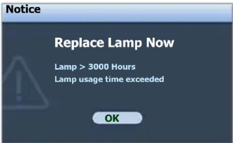 BENQ CP270 - Timing of replacing the lamp - 4