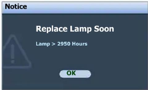 BENQ CP270 - Timing of replacing the lamp - 3