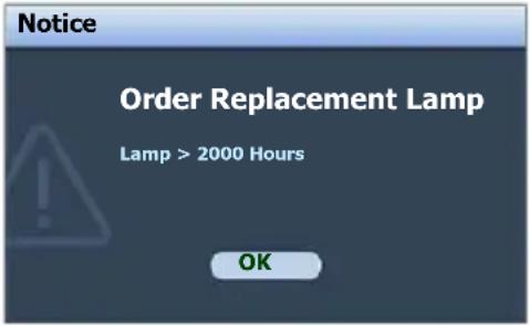 BENQ CP270 - Timing of replacing the lamp - 2