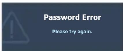 Password Error Please try again.
