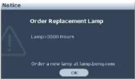 BENQ MW860USTi-V - Timing of replacing the lamp - 3