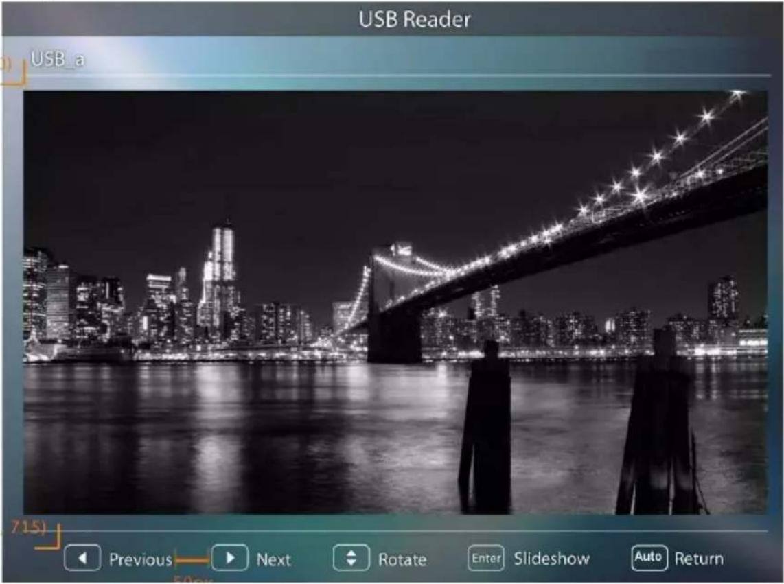 USB Reader USB_a 715) Previous Next Rotate Enter Slideshow Auto Return